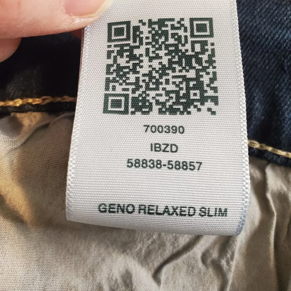 NEW TRUE RELIGION Men's Geno Relaxed Slim Distressed Dark Wash Blue Jeans